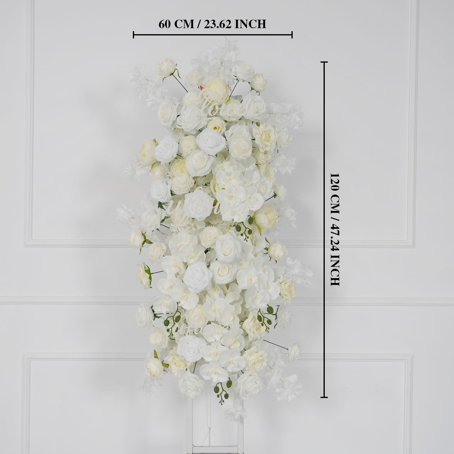 Uflower Artificial White Wedding KT Backdrop Flower Row Decor
